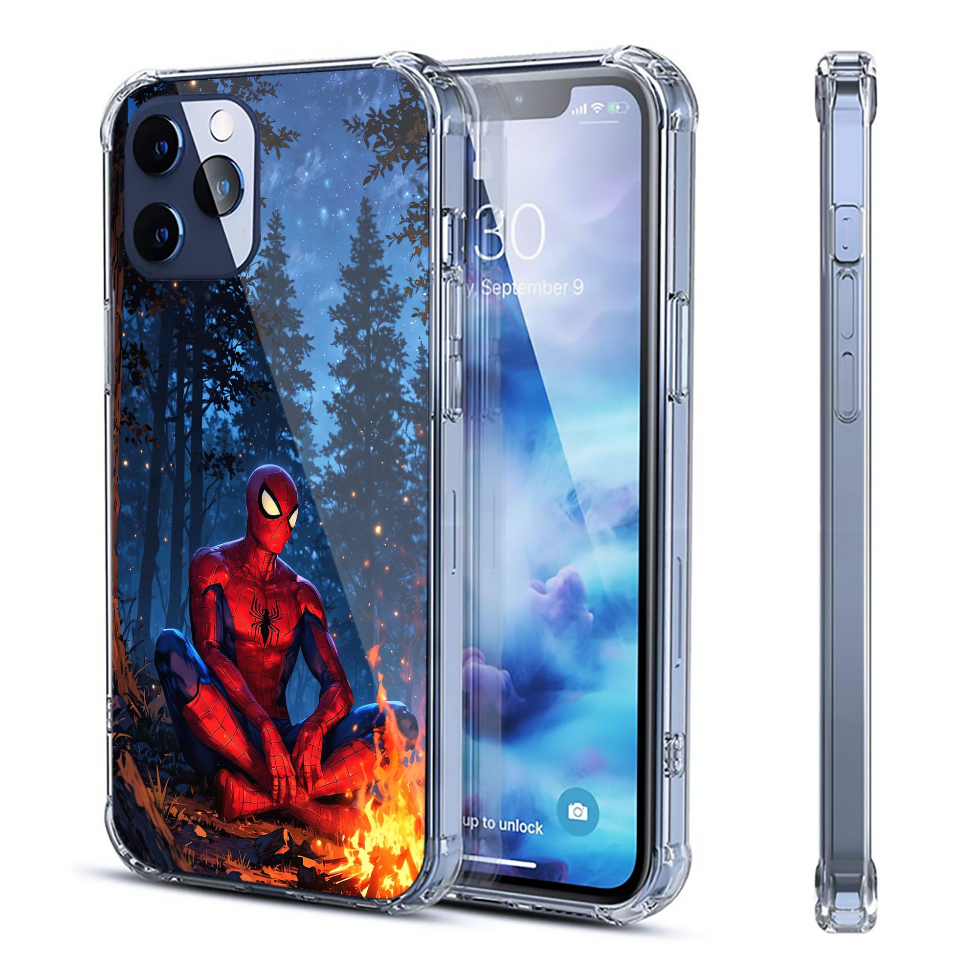 （画像用） Spider Man スパイダーマン 【iPhone 12シリーズ対応】透明スマホケース（クリアソフトケース）